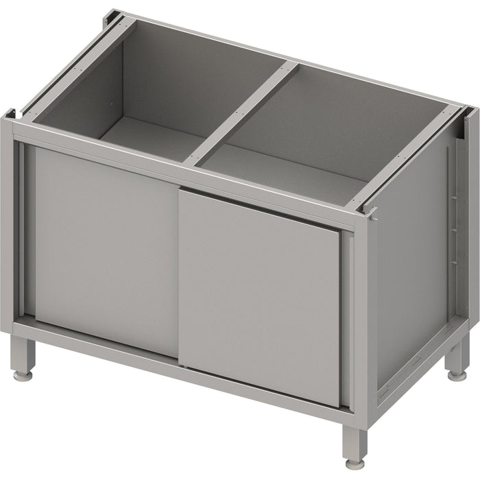 Stalgast - Unterschrank Boxversion 2.0, für Beine/Sockelrahmen, mit Schiebetüren 1200x640x660 mm - GastroDeals
