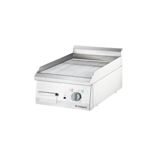 Stalgast - Verchromte Elektro-Griddleplatte als Tischgerät, 400x700 mm, gerillte Grillfläche, Serie 700 ND - GastroDeals