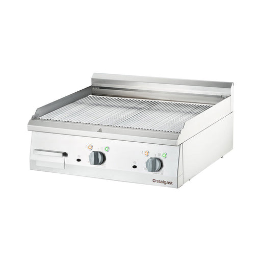 Stalgast - Verchromte Elektro-Griddleplatte als Tischgerät, 800x700 mm, gerillte Grillfläche, Serie 700 ND - GastroDeals