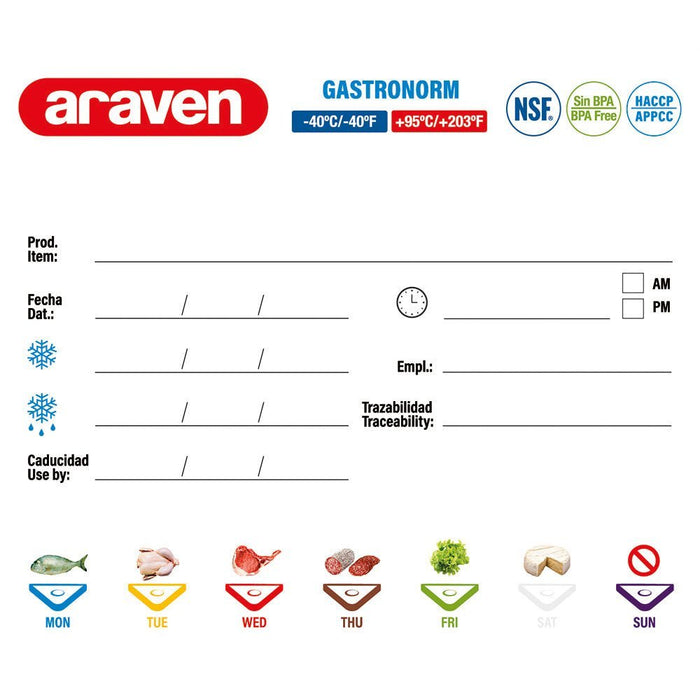 Araven - ARAVEN Gastronormbehälter mit Deckel, Polypropylen, GN 1/4 (150 mm) - GastroDeals