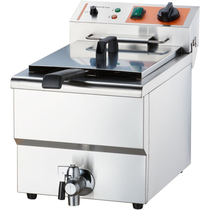 Caterina - Fritteuse CATERINA, 10 Liter, mit Ablasshahn 300x510x390 mm (BxTxH), 3 kW 230V - GastroDeals