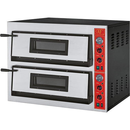 GGF - GGF Pizzaofen mit zwei Kammern für 8 Pizzen à 360 mm, Vollschamott, 12 kW, 1010 x 850 x 750mm (BxTxH) - GastroDeals