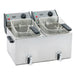 Roller Grill - ROLLER GRILL Fritteuse mit zwei Becken, mit Ablasshahn, 2 x 8 Liter, Abmessung 590 x 450 x 370 mm (BxTxH) - GastroDeals