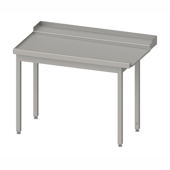 Stalgast - Ablauftisch, Korbführung mit Gefälle, ohne Grundboden 1300x750x880 mm, Anbauseite links, mit Aufkantung, verschweißt - GastroDeals