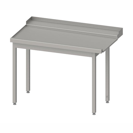 Stalgast - Ablauftisch, Korbführung mit Gefälle, ohne Grundboden 1600x750x880 mm, Anbauseite links, mit Aufkantung, verschweißt - GastroDeals