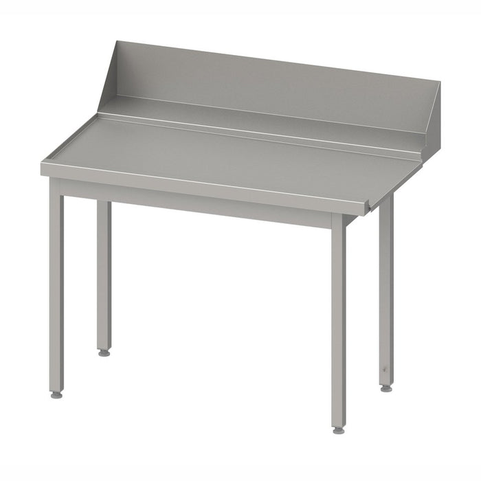 Stalgast - Ablauftisch "PRO", Korbführung mit Gefälle, ohne Grundboden 1500x750x880 mm, Anbauseite links, mit Aufkantung 200 mm und Beckenblende, verschweißt - GastroDeals