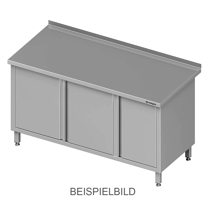 Stalgast - Arbeitsschrank mit Flügeltüren, 1200x600x850 mm, mit Flügeltürschrank links, mit Aufkantung, verschweißt - GastroDeals