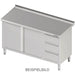 Stalgast - Arbeitsschrank mit Flügeltüren, 1300x600x850 mm, mit 3er Schubladenblock links, mit Aufkantung, verschweißt - GastroDeals