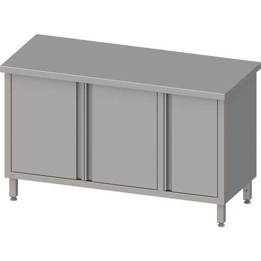 Stalgast - Arbeitsschrank mit Flügeltüren, 1300x600x850 mm, mit Flügeltürschrank rechts, ohne Aufkantung, verschweißt - GastroDeals