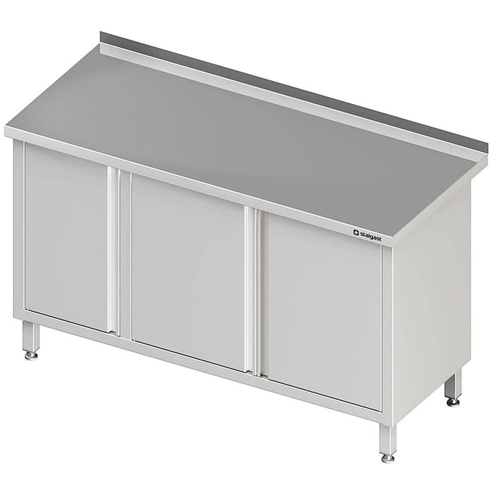 Stalgast - Arbeitsschrank mit Flügeltüren 1600x700x850 mm, mit Aufkantung, verschweißt - GastroDeals
