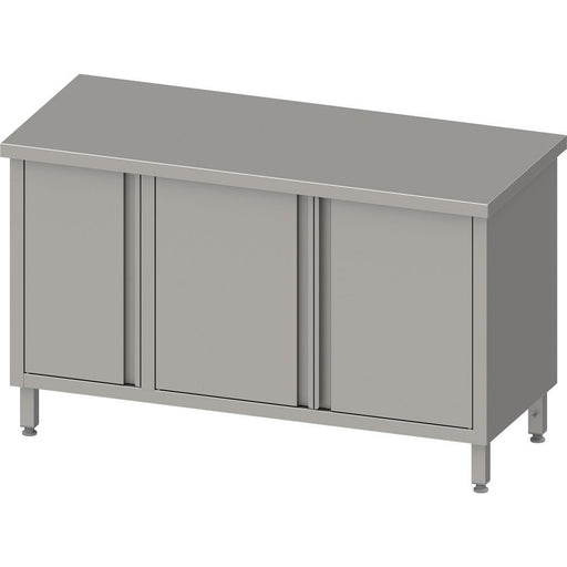 Stalgast - Arbeitsschrank mit Flügeltüren, 1900x700x850 mm, mit Flügeltürschrank links, ohne Aufkantung, verschweißt - GastroDeals