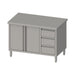 Stalgast - Arbeitsschrank mit Flügeltüren 2000x600x850 mm, mit 3er Schubladenblock rechts, ohne Aufkantung, verschweißt - GastroDeals