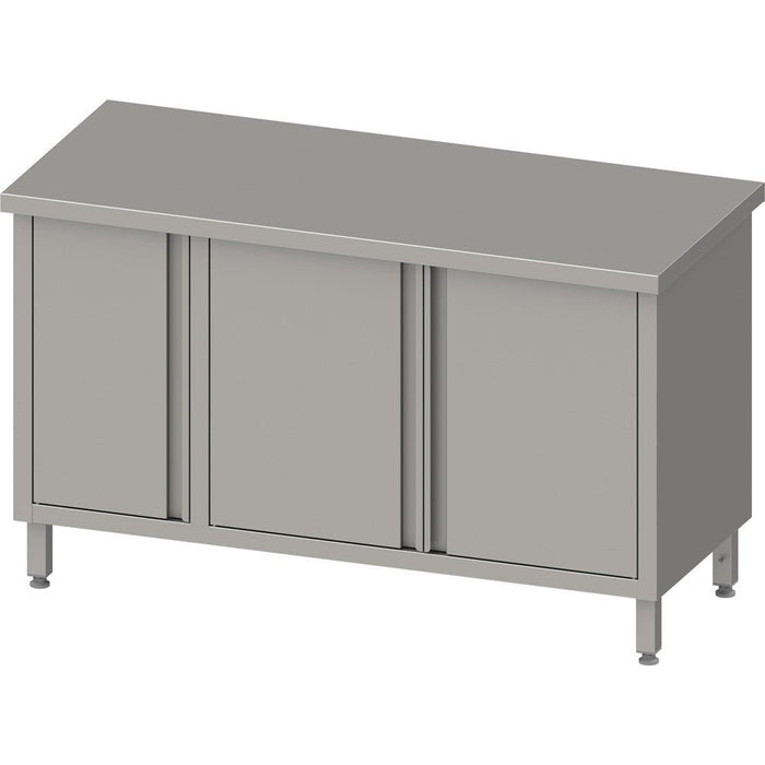 Stalgast - Arbeitsschrank mit Flügeltüren 2000x600x850 mm, mit Flügeltürschrank links, ohne Aufkantung, verschweißt - GastroDeals