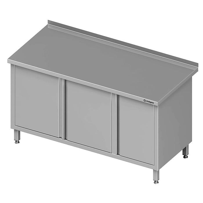 Stalgast - Arbeitsschrank mit Flügeltüren 2000x600x850 mm, mit Flügeltürschrank rechts, mit Aufkantung, verschweißt - GastroDeals