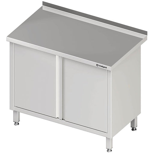 Stalgast - Arbeitsschrank mit Flügeltüren, 700x700x850 mm, mit Aufkantung, verschweißt - GastroDeals