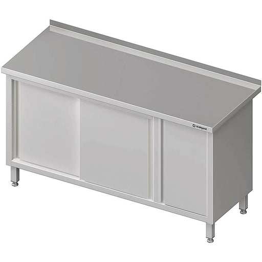 Stalgast - Arbeitsschrank mit Schiebetüren, 1700x700x850 mm, mit Flügeltürschrank rechts, mit Aufkantung, verschweißt - GastroDeals