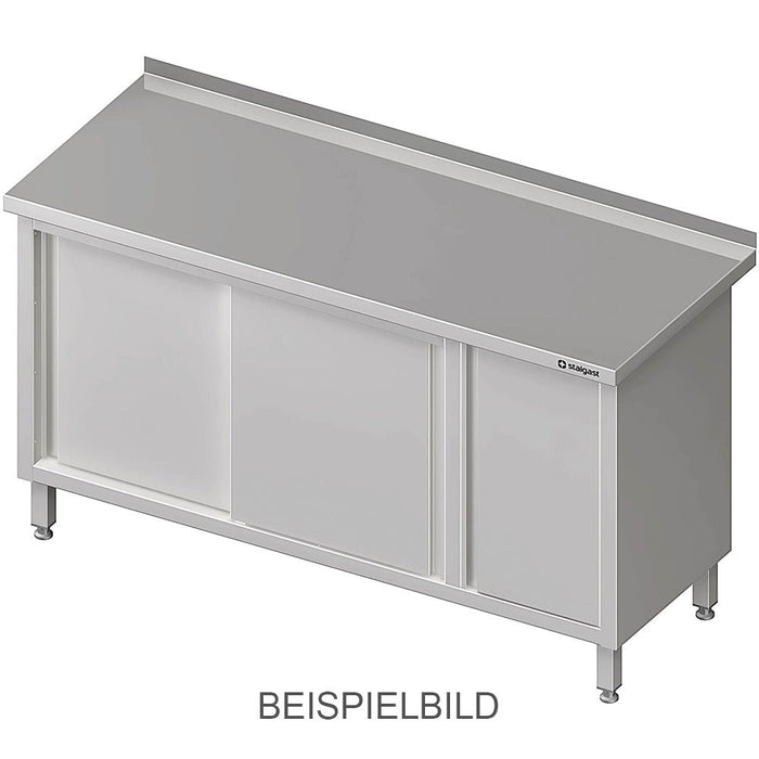 Stalgast - Arbeitsschrank mit Schiebetüren 2000x600x850 mm, mit Flügeltürschrank links, mit Aufkantung, verschweißt - GastroDeals