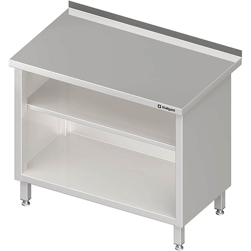 Stalgast - Arbeitsschrank offen, mit Grund- und Zwischenboden, 1000x600x850 mm, mit Aufkantung, verschweißt - GastroDeals