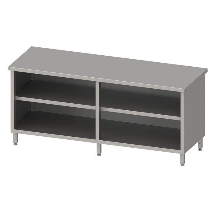 Stalgast - Arbeitsschrank offen mit Grund-und Zwischenboden 2000x700x850 mm, mit Aufkantung, verschweißt - GastroDeals