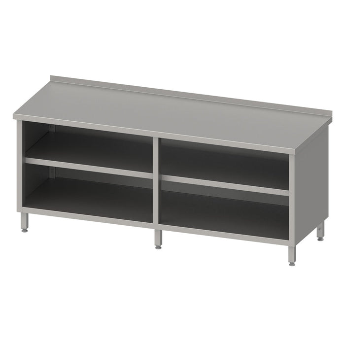 Stalgast - Arbeitsschrank offen mit Grund-und Zwischenboden 2000x700x850 mm, mit Aufkantung, verschweißt - GastroDeals