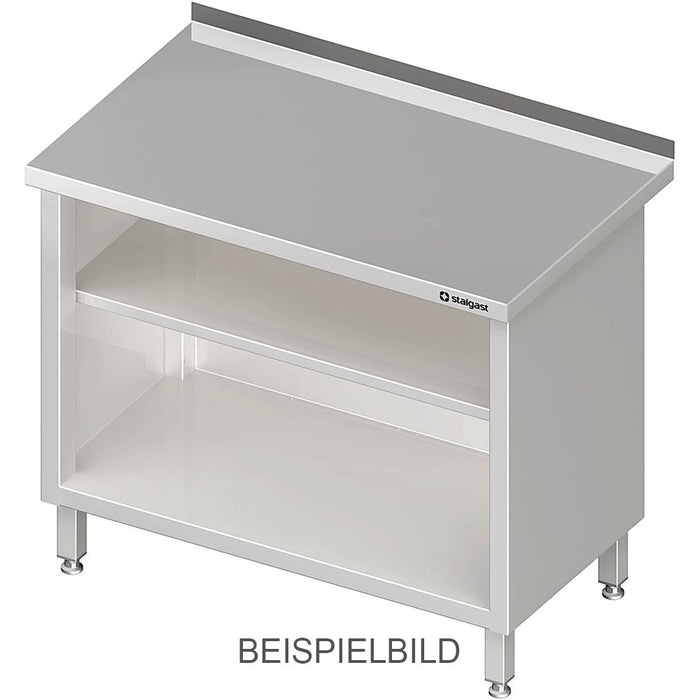Stalgast - Arbeitsschrank offen, mit Grund- und Zwischenboden, 400x600x850 mm, ohne Aufkantung, verschweißt - GastroDeals