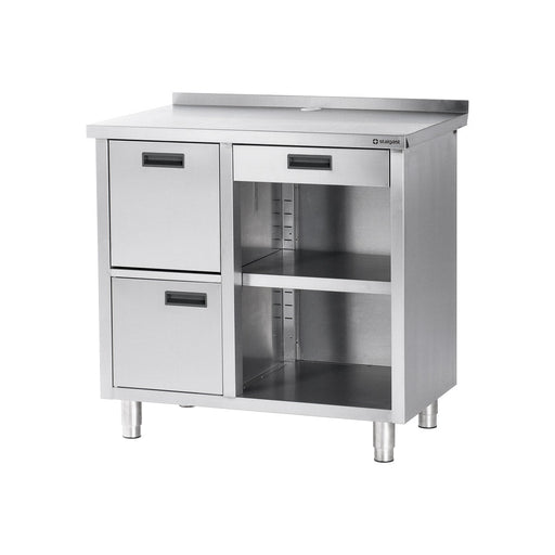 Stalgast - Arbeitstisch für Kaffeemaschine, mit Aufkantung, 1000 x 700 x 1000 mm (BxTxH) - GastroDeals