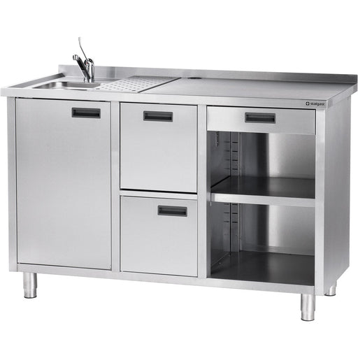 Stalgast - Arbeitstisch für Kaffeemaschine, mit Aufkantung, 1500 x 700 x 1000 mm (BxTxH) - GastroDeals