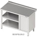 Stalgast - Arbeitstisch mit Grund- und Zwischenboden, 1400x600x850 mm, mit Flügeltürschrank links, mit Aufkantung, verschweißt - GastroDeals