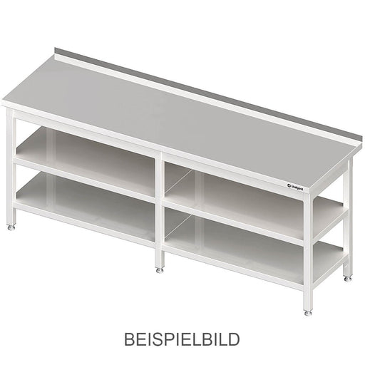 Stalgast - Arbeitstisch mit Grund- und Zwischenboden, 2000x600x850 mm, ohne Aufkantung, verschweißt - GastroDeals