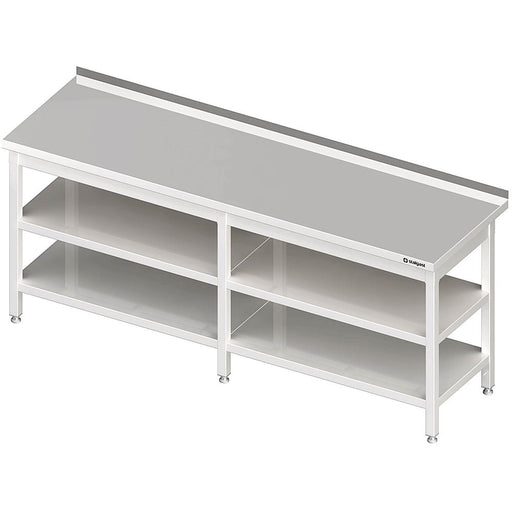 Stalgast - Arbeitstisch mit Grund- und Zwischenboden, 2000x700x850 mm, mit Aufkantung, verschweißt - GastroDeals