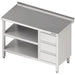 Stalgast - Arbeitstisch mit Grund- und Zwischenboden, 2400x700x850 mm, mit 3er Schubladenblock rechts, mit Aufkantung, verschweißt - GastroDeals