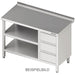 Stalgast - Arbeitstisch mit Grund- und Zwischenboden, 2800x600x850 mm, mit 3er Schubladenblock links, ohne Aufkantung, verschweißt - GastroDeals
