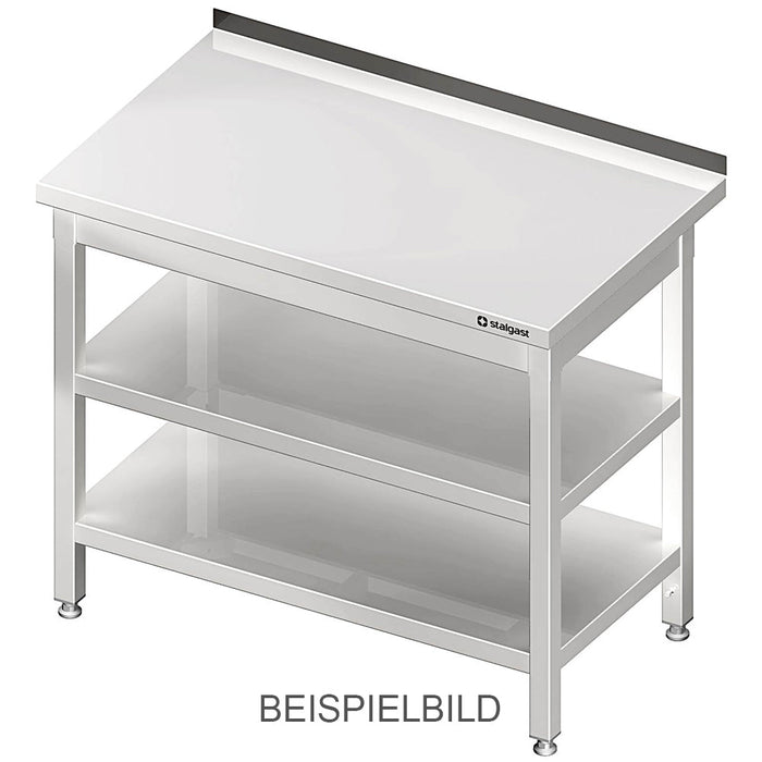 Stalgast - Arbeitstisch mit Grund- und Zwischenboden, 800x700x850 mm, ohne Aufkantung, verschweißt - GastroDeals