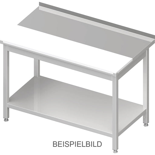 Stalgast - Arbeitstisch mit Grundboden, 1400x700x850 mm, mit vertiefter PE-Schneideplatte, ohne Aufkantung, verschweißt - GastroDeals