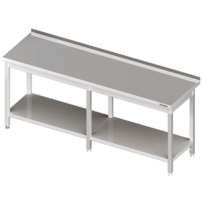 Stalgast - Arbeitstisch mit Grundboden, 2500x700x850 mm, mit Aufkantung, verschweißt - GastroDeals