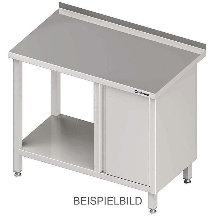 Stalgast - Arbeitstisch mit Grundboden, 2700x600x850 mm, mit Flügeltürschrank links, mit Aufkantung, verschweißt - GastroDeals