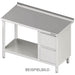 Stalgast - Arbeitstisch mit Grundboden, 900x600x850 mm, mit 2er Schubladenblock links, mit Aufkantung, verschweißt - GastroDeals