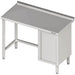 Stalgast - Arbeitstisch ohne Grundboden, 1100x600x850 mm, mit Flügeltürschrank rechts, mit Aufkantung, verschweißt - GastroDeals