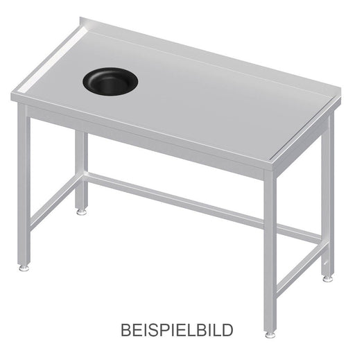 Stalgast - Arbeitstisch ohne Grundboden, 1100x700x850 mm, mit Abfallloch links, ohne Aufkantung, verschweißt - GastroDeals