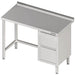 Stalgast - Arbeitstisch ohne Grundboden, 1200x700x850 mm, mit 2er Schubladenblock rechts, mit Aufkantung, verschweißt - GastroDeals