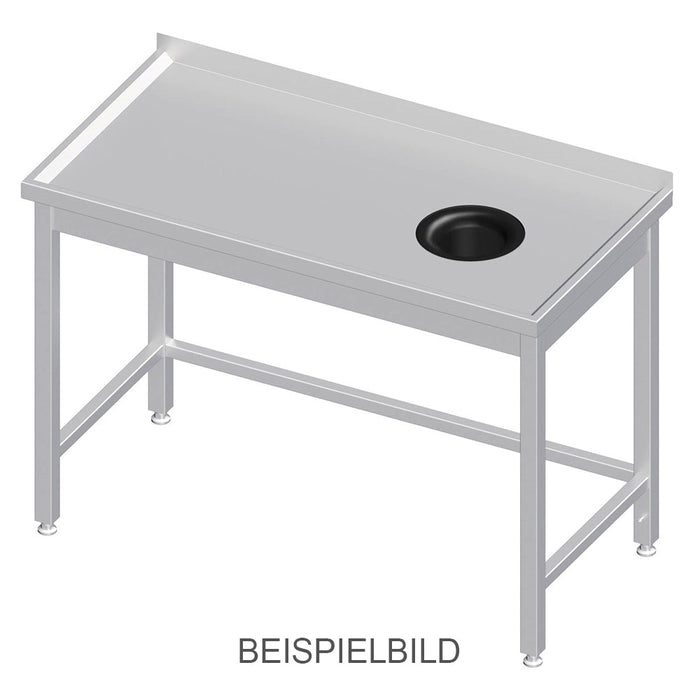 Stalgast - Arbeitstisch ohne Grundboden, 1400x600x850 mm, mit Abfallloch rechts, ohne Aufkantung, verschweißt - GastroDeals