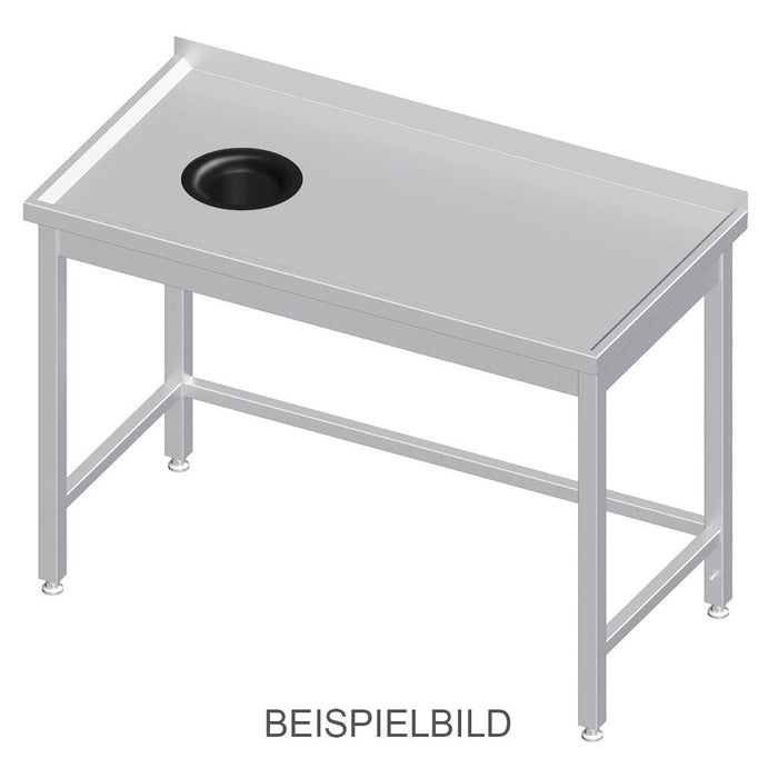 Stalgast - Arbeitstisch ohne Grundboden, 1500x600x850 mm, mit Abfallloch links, ohne Aufkantung, verschweißt - GastroDeals