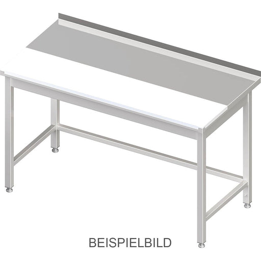 Stalgast - Arbeitstisch ohne Grundboden, 1600x600x850 mm, mit vertiefter PE-Schneideplatte, ohne Aufkantung, verschweißt - GastroDeals