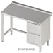 Stalgast - Arbeitstisch ohne Grundboden, 1800x700x850 mm, mit 2er Schubladenblock links, mit Aufkantung, verschweißt - GastroDeals