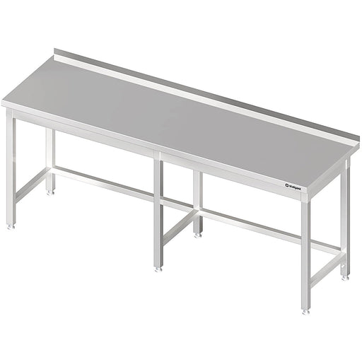 Stalgast - Arbeitstisch ohne Grundboden, 2800x700x850 und, mit Verstrebung, mit Aufkantung, verschweißt - GastroDeals