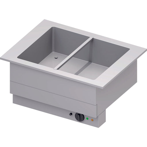 Stalgast - Bain-Marie-Becken "Drop-In" 2xGN 1/1 830x620x390 mm Edelstahlabdeckung - GastroDeals