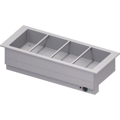 Stalgast - Bain-Marie-Becken "Drop-In" 4xGN 1/1, 1480x620x390 mm Edelstahlabdeckung - GastroDeals