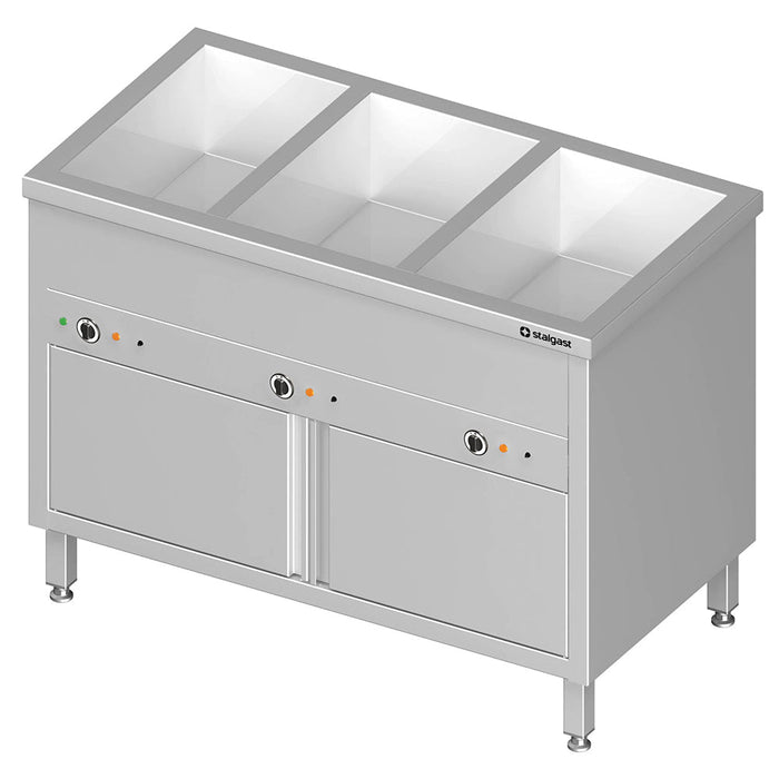 Stalgast - Bain-Marie Standgerät mit geschlossenem Unterbau und separaten Becken, für 4x GN1/1410x600x850 mm - GastroDeals