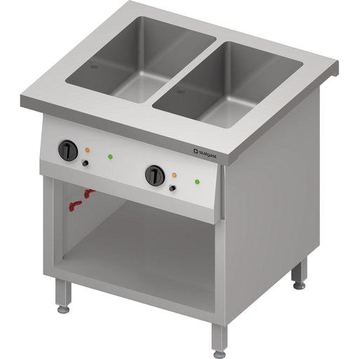 Stalgast - Bain-Marie-Station "Free Flow" 2x GN1/1-Becken, 799x750x880 mm Granitabdeckung "Standard G1" - GastroDeals