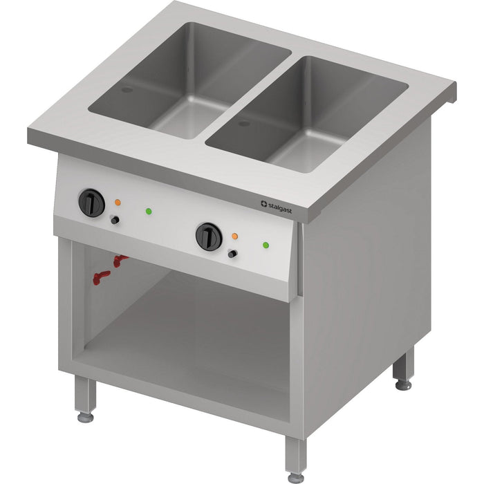 Stalgast - Bain-Marie-Station "Free Flow" 2x GN1/1-Becken, 799x750x880 mm Granitabdeckung "Standard G1" - GastroDeals